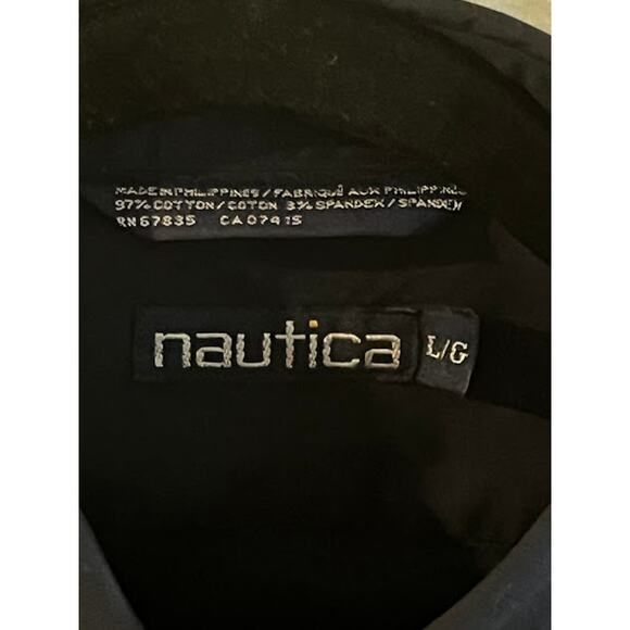 VTG NWT Nautica Shirt Navy Short Sleeve Button Down Size Large - Picture 3 of 4
